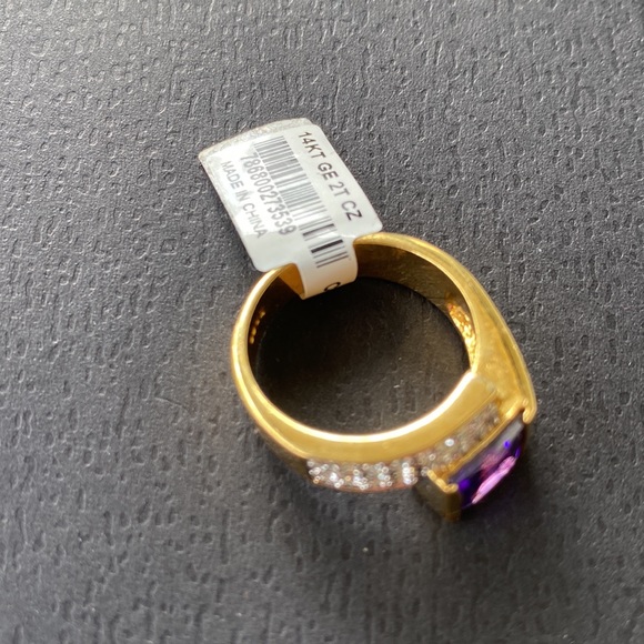 Pack of 4 Purple 14KT GE 21 CZ size 7 ring - Picture 5 of 6